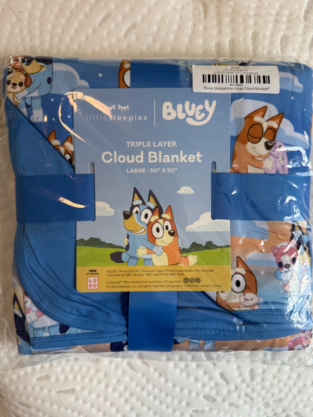 Little Sleepies Blue Bluey Cloud Blanket